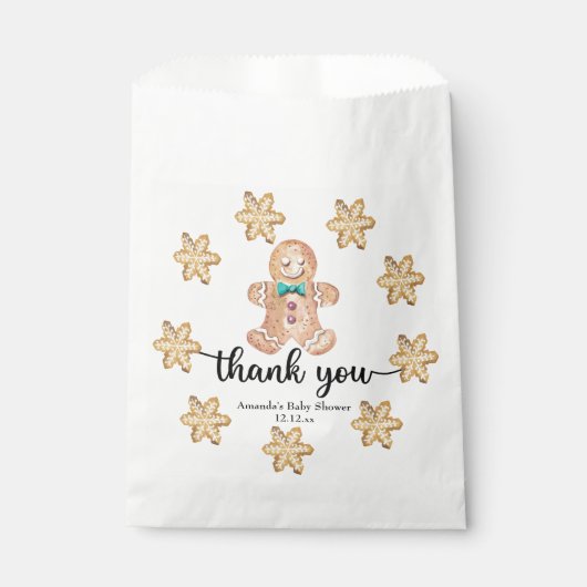Kerstkoekjes baby shower dank u bedankzakje (Voorkant)