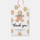 Kerstkoekjes baby shower dank u cadeaulabel (Voorkant)