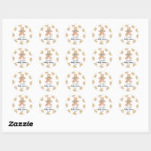 Kerstkoekjes baby shower ronde sticker (Vel)