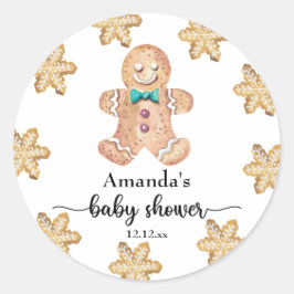 Kerstkoekjes baby shower ronde sticker