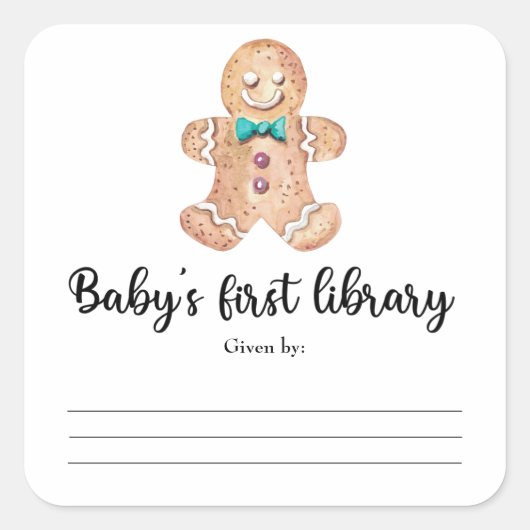 Kerstkoekjes - Baby's eerste bibliotheek Vierkante Sticker (Voorkant)