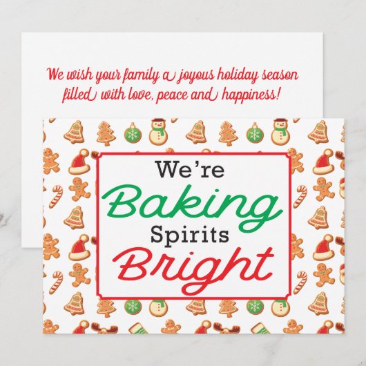 Kerstkoekjes Baking Spirits Bright Feestdagenkaart (Voorkant / Achterkant)