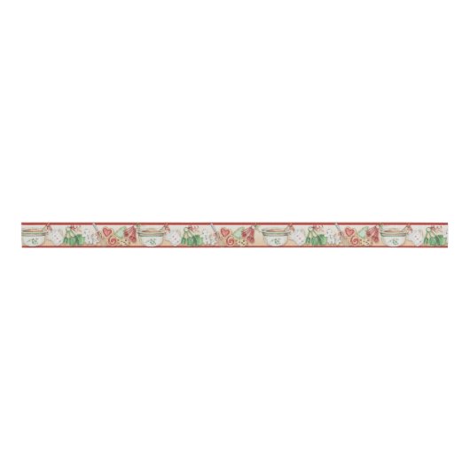 Kerstkoekjes & Baking Theme Ribbon Grosgrain Lint (Voorkant)