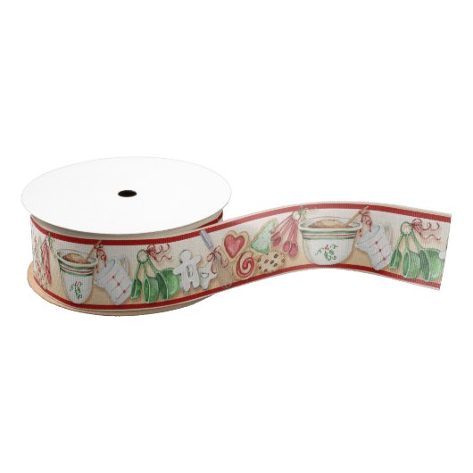 Kerstkoekjes & Baking Theme Ribbon Grosgrain Lint (Spoel)