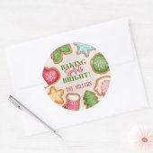Kerstkoekjes bakken met vrolijke geest ronde sticker (Envelop)