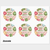 Kerstkoekjes bakken met vrolijke geest ronde sticker (Vel)