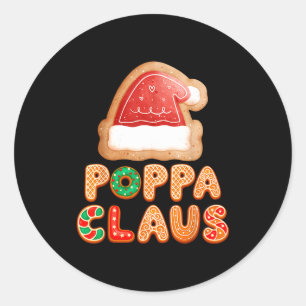 Kerstkoekjes Bakken Opa Claus Familie Matching Ronde Sticker
