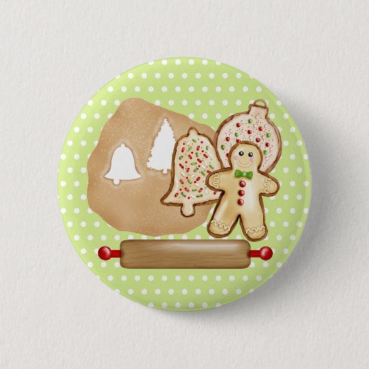 Kerstkoekjes bakken ronde button 5,7 cm (Voorkant)