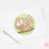 Kerstkoekjes bakken ronde sticker (Envelop)