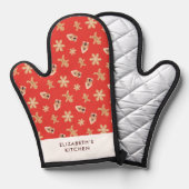 Kerstkoekjes Bakken Vakantie Custom Feestelijk Ovenwant (Voorkant / Achterkant)