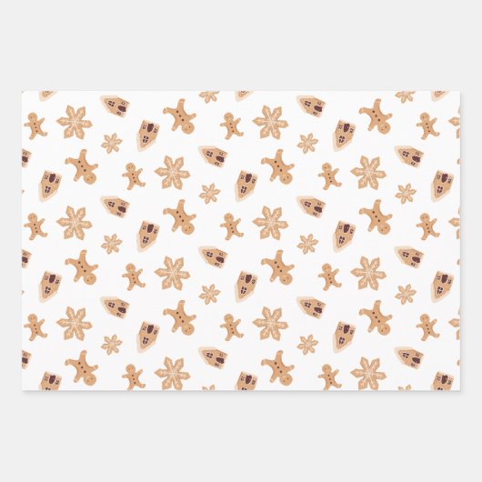 Kerstkoekjes bakken vakantie Schattige feestelijk Inpakpapier Vel (Voorkant 3)
