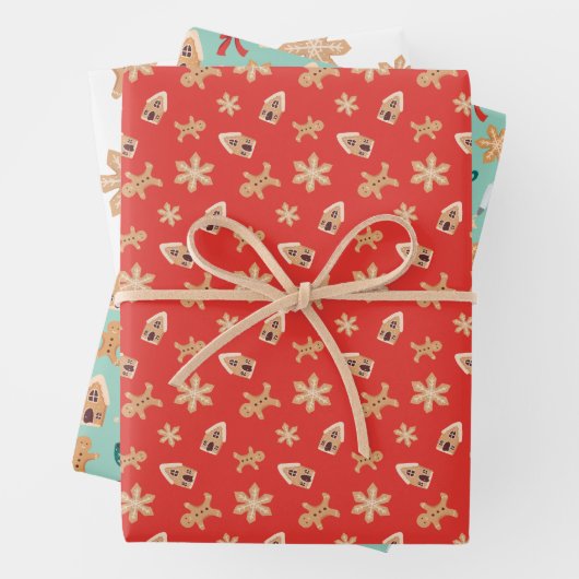 Kerstkoekjes bakken vakantie Schattige feestelijk Inpakpapier Vel (In situ)