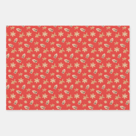 Kerstkoekjes bakken vakantie Schattige feestelijk Inpakpapier Vel