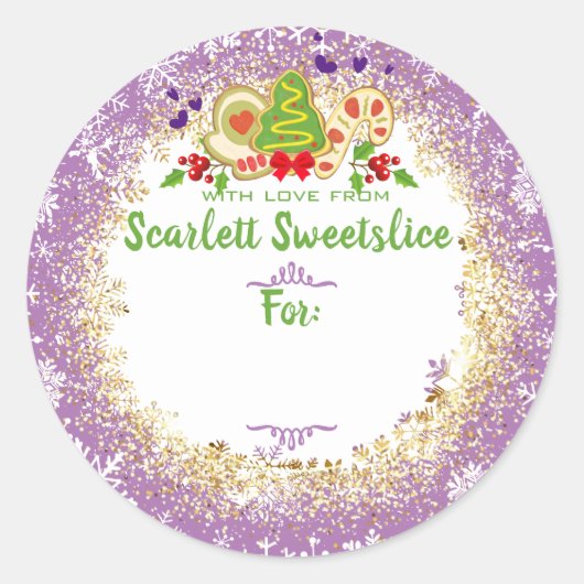 kerstkoekjes bakkerij bakkerij van cl ronde sticker (Voorkant)