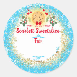 kerstkoekjes bakkerij bakkerij vanaf ronde sticker