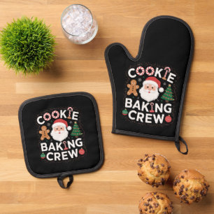 Kerstkoekjes Bakploeg Familie Kerstmis Ovenwant & Pannenlap Set