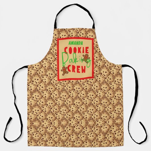 Kerstkoekjes bakploeg met gepersonaliseerde naam schort (Voorkant)