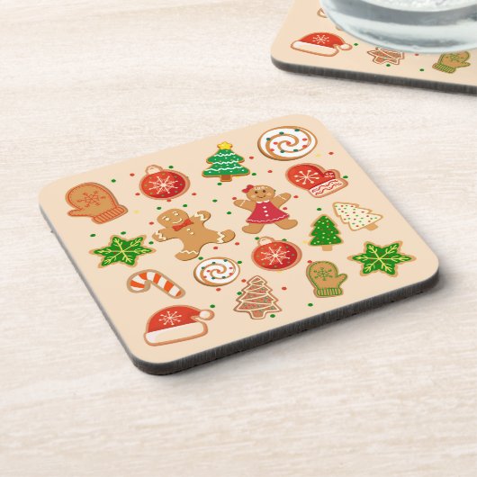 Kerstkoekjes Bier Onderzetter (Linkerzijde)