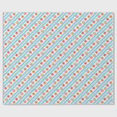 kerstkoekjes blauw cadeaupapier (Vlak)