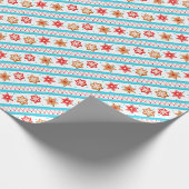 kerstkoekjes blauw cadeaupapier (Hoek)