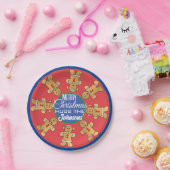 kerstkoekjes blauw papieren bordje (Feest)
