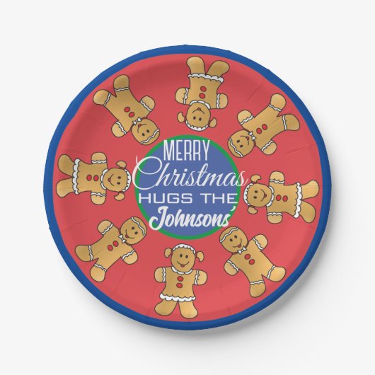 kerstkoekjes blauw papieren bordje (Voorkant)
