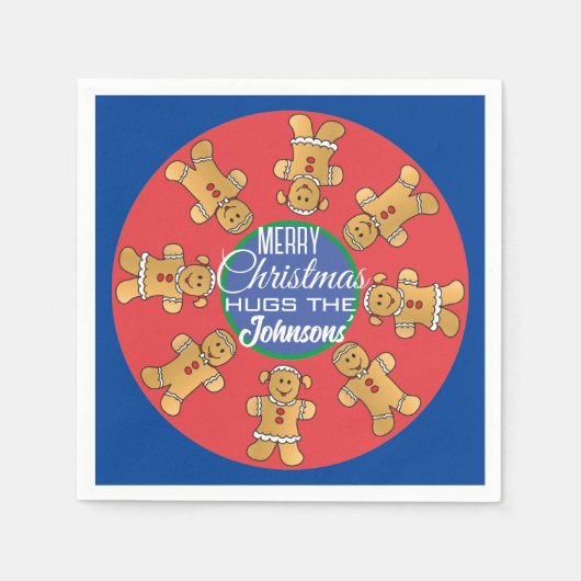 kerstkoekjes blauw servet (Voorkant)