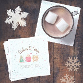 Kerstkoekjes+cacao Vakantie koekjesruil blauw Servet