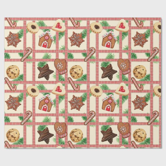  kerstkoekjes cadeaupapier (Vlak)