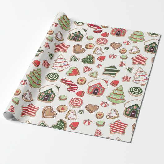 Kerstkoekjes Cadeaupapier (Uitgerold)