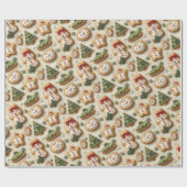 Kerstkoekjes Cadeaupapier (Vlak)