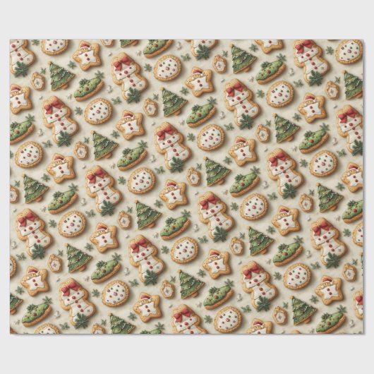 Kerstkoekjes Cadeaupapier (Vlak)