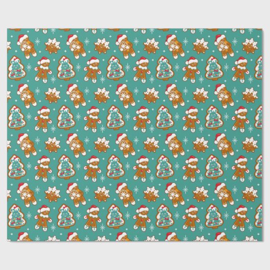 kerstkoekjes cadeaupapier (Vlak)