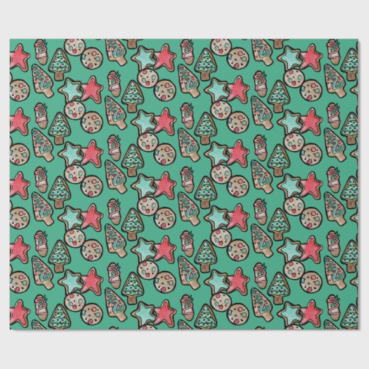 Kerstkoekjes Cadeaupapier (Vlak)