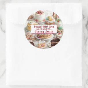 Kerstkoekjes Cakes Taarten Traktaties Ronde Sticker