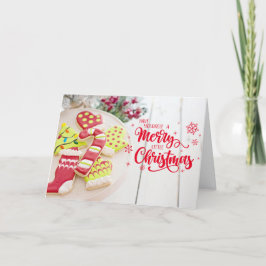 Kerstkoekjes Cane en Warm Wishes Holiday Ca Feestdagen Kaart