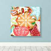 Kerstkoekjes Canvas Afdruk (Insitu (Houten vloer))