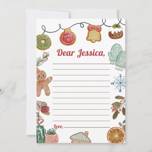 Kerstkoekjes Capsule Note Bericht Kaart (Voorkant)