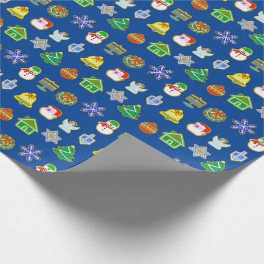 kerstkoekjes Chrismukkah Wrapping Paper Cadeaupapier (Hoek)