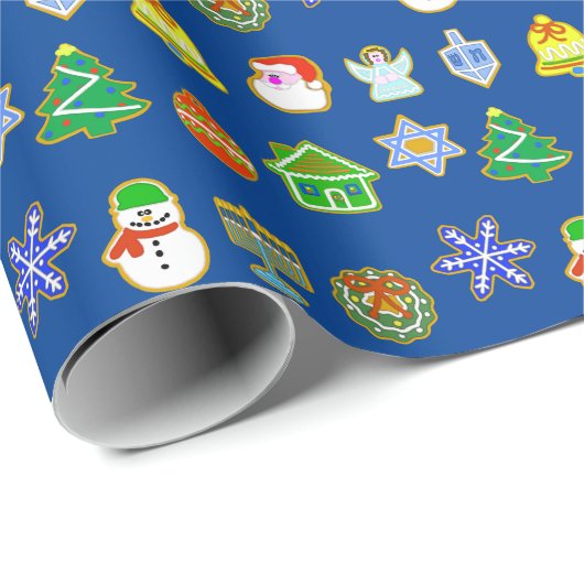 kerstkoekjes Chrismukkah Wrapping Paper Cadeaupapier (Rol Hoek)
