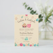 Kerstkoekjes + Cocktail Budget Party uitnodigen Briefkaart (Staand voorkant)