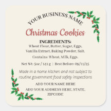 Kerstkoekjes Cottage Law Ingrediëntenlabel