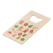Kerstkoekjes Creditkaart Flessenopener (Voorkant Gekanteld)