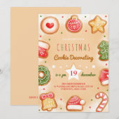 kerstkoekjes decoratie feestuitnodiging kaart (Voorkant / Achterkant)