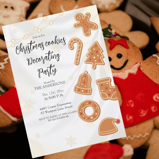 Kerstkoekjes Decoreren Party uitnodiging