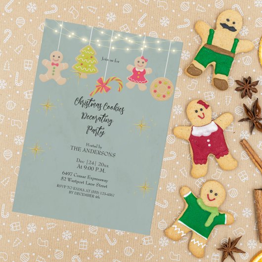 Kerstkoekjes Decoreren Party uitnodiging
