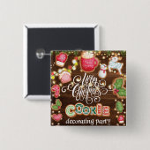 Kerstkoekjes decorteren vierkante button 5,1 cm (Voorkant /achterkant)