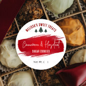 Kerstkoekjes Dessert Smaak Feestelijk Rood Groen Ronde Sticker