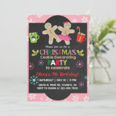 kerstkoekjes die verjaardagsfeest versieren. kaart (Staand voorkant)