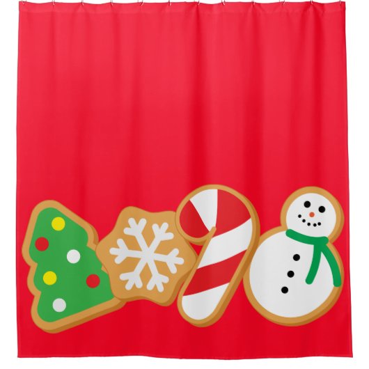 Kerstkoekjes Douchegordijn (Voorkant)